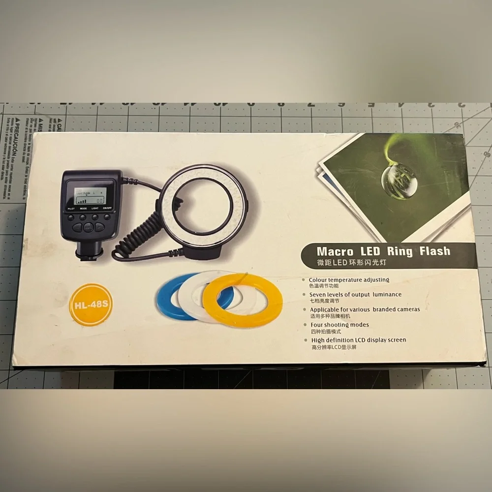 Macro LED Ring Flash with Adjustable Color Filters